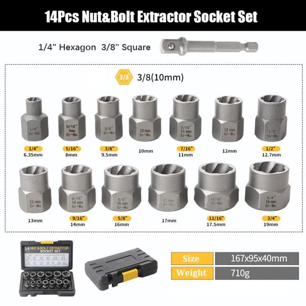Mutter- og boltuttrekker, mutter- og bolt-fjerner, mutter- og bolt-pipe
