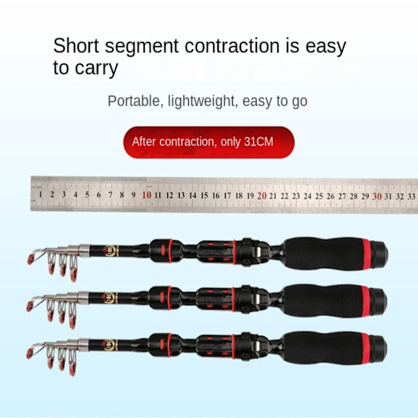 Teleskopisk fiskestang Bærbar fiskestang 2,3M 2,3M 2.3m