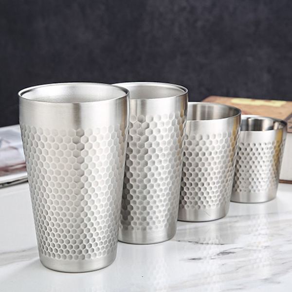 Dobbelvegg ølkopper Kaldtvannsdrikkekopp SØLV 260ML silver 260ml
