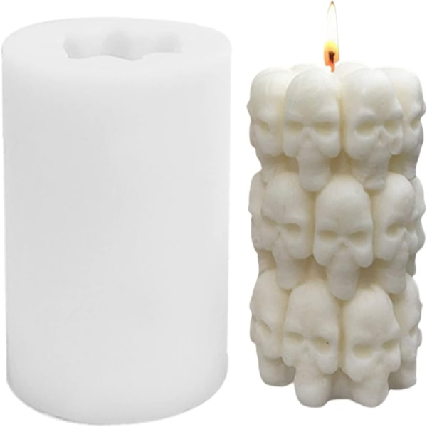 Kynttilän mold 3D Skull Design Pillar kynttilä