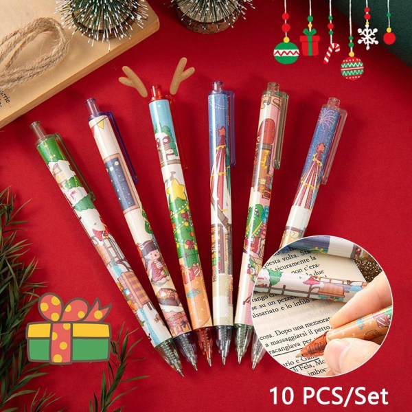 10ST/ Set Christmas Cartoon Gel Pen Set Students Press Type