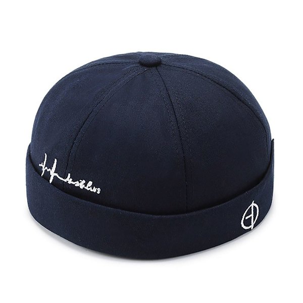 Bomull Docker Cap Beanie Hats MARINE BLÅ NAVY BLUE