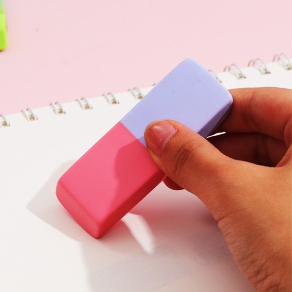 Tvåfärgssuddgummi Korrektionsverktyg för brevpapper Random Color