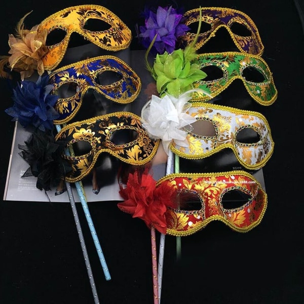 Festmasker Venetian Masquerade GRØNN Green