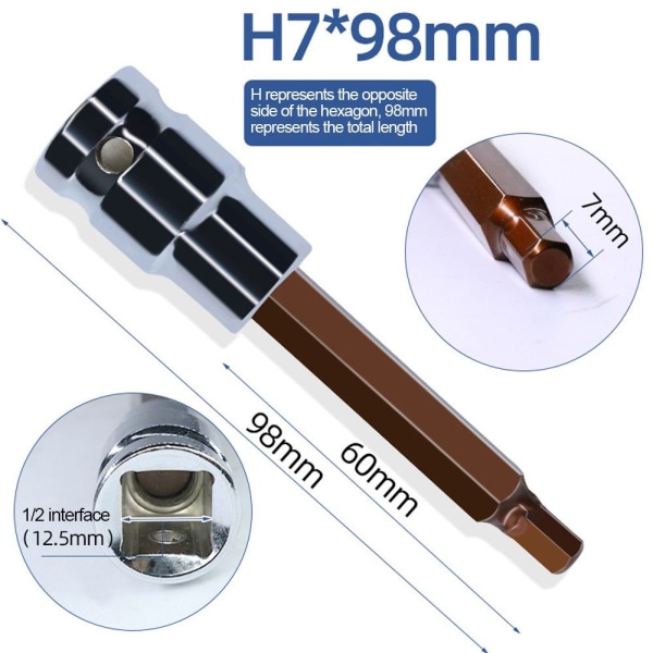 Hylsnyckel Adapter Sexkantnyckel H7 H7