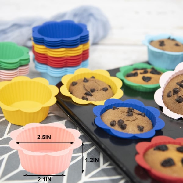 36 stk. silikone muffin liners med faner Cupcake liners bagning 36pcs