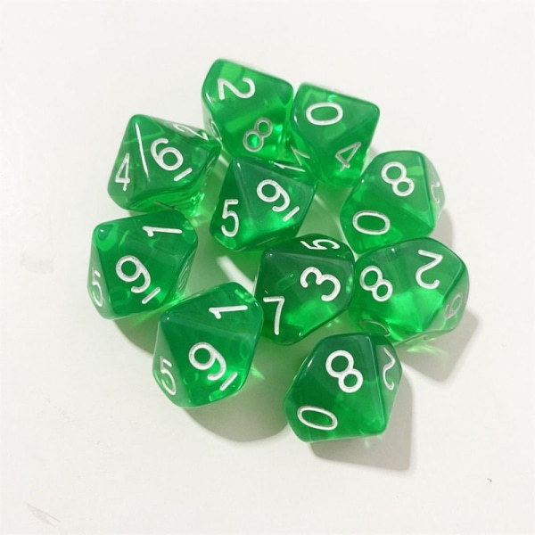 10 kpl / set DND Dice Polyhedral Dice GREEN GREEN Green