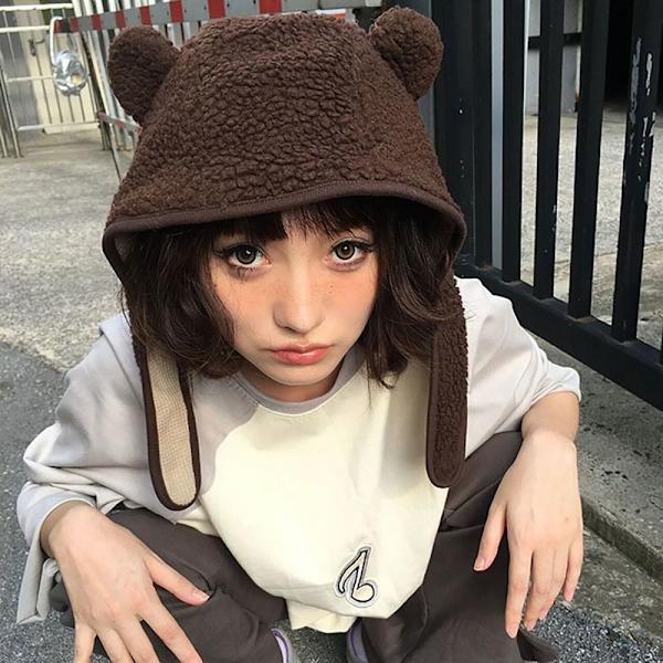 Vinter Beanies Kasketter Bear Pullover Hat BEIGE BEIGE