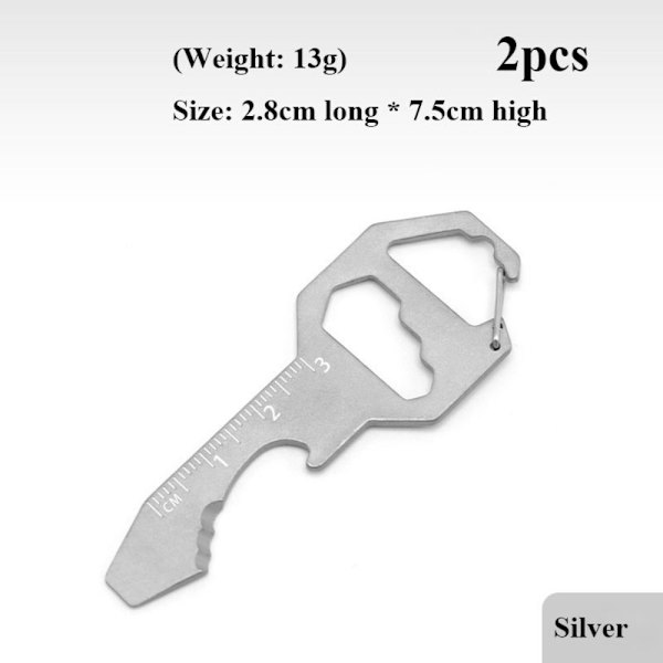2st Outdoor Multitools EDC Nyckelring SILVER Silver