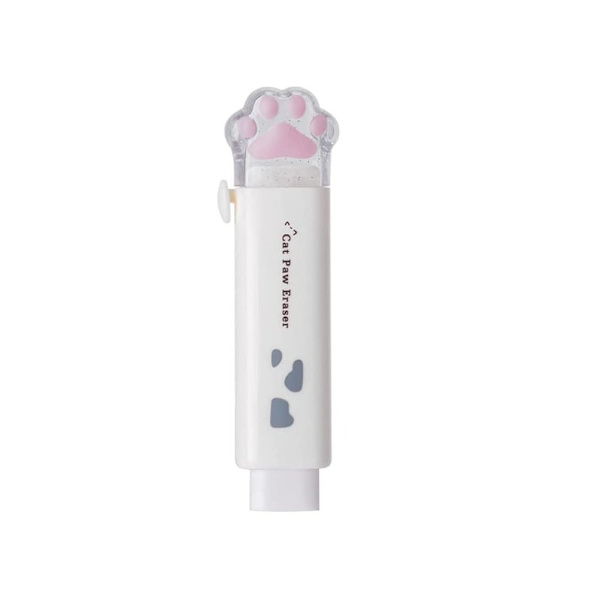 2 STK Eraser Kawaii Cat Paw HVIT White