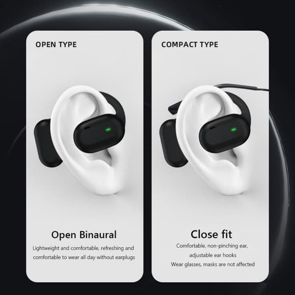 Bone Conduction Hodetelefoner Trådløs øretelefon HVIT white