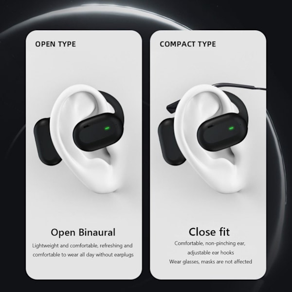 Bone Conduction -kuulokkeet Langattomat kuulokkeet MUSTA black
