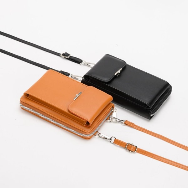 Telefon Crossbody-väska RFID Stöldskyddsväska SVART Black