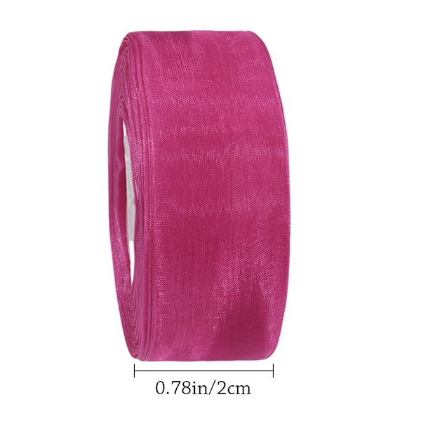 45M*2cm Läpinäkyvä sifonkinauha Organza-pitsinauhat PUNAINEN Red