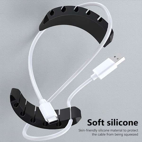 Cable Winder Wire Organizer black 6 Clips-6 Clips