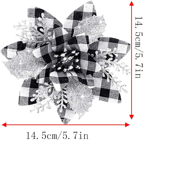 8stk Juleblomst Juletræ Blomster SORT SORT black