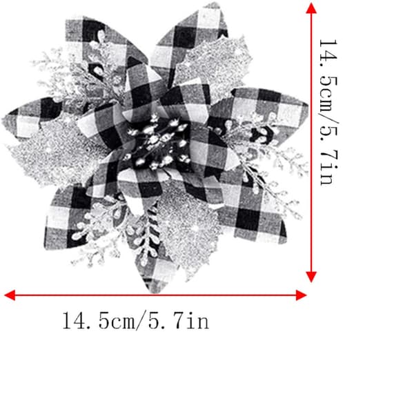 8stk Juleblomst Juletre Blomster SORT SORT black