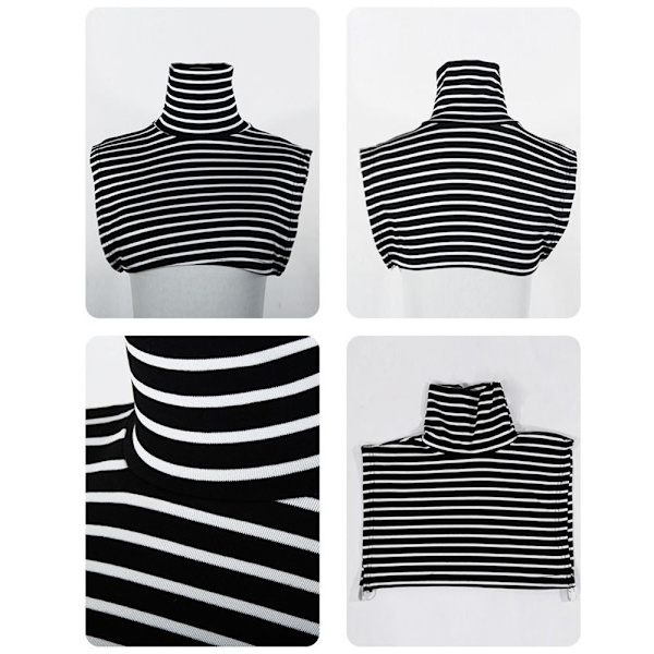 Turtleneck Fake Collar Mock Neck Cover SORT SORT black