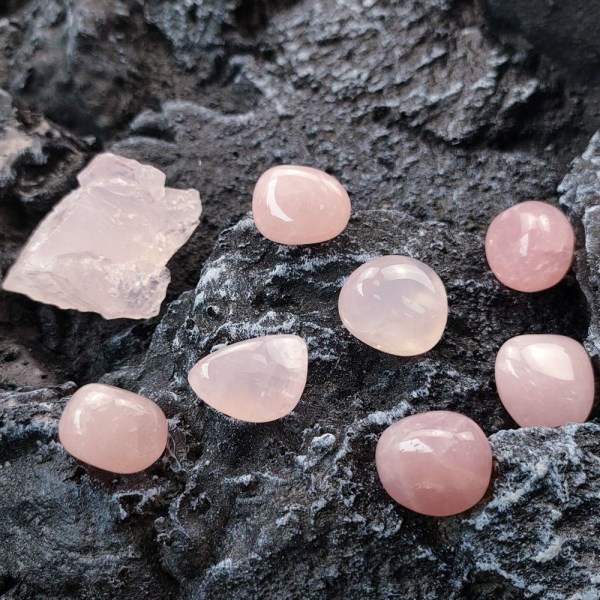 8 ST Pink Crystal Stone Set Healing Stones Mineral Exemplar