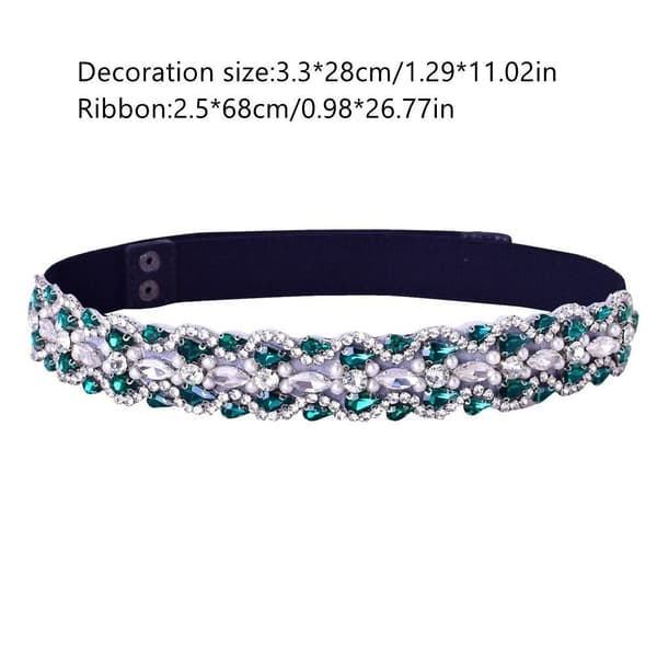 Bröllopsklänning Bälte Bröllop Sash Bälte Rhinestones Golden Belt