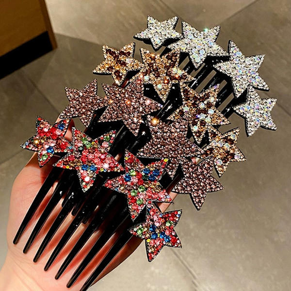 Rhinestone Hair Comb Broken Hair Comb FARVE 4 FARVE 4 Color 4