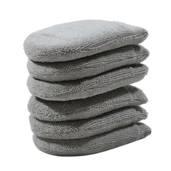 2/6 Stk Autovoks Applikator Pads Microfiber GRÅ 6 STK 6 STK grey 6Pcs-6Pcs