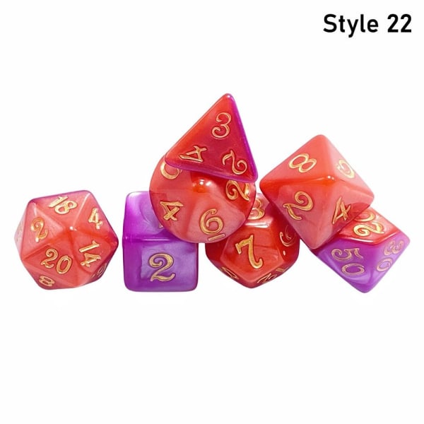 7 st/ set DND-tärningar Polyedriska tärningar STYLE 22 STYLE 22 Style 22