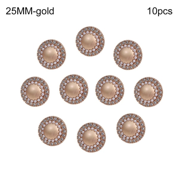 10 stk Pearl Clothing Knapper Skjorte Knapper GULL 25MM10STK 10STK gold 25MM10pcs-10pcs