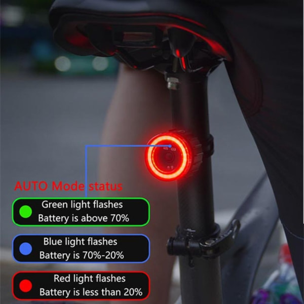 Cykel Smart Auto Brake Sensing Light Cykelbaglygte