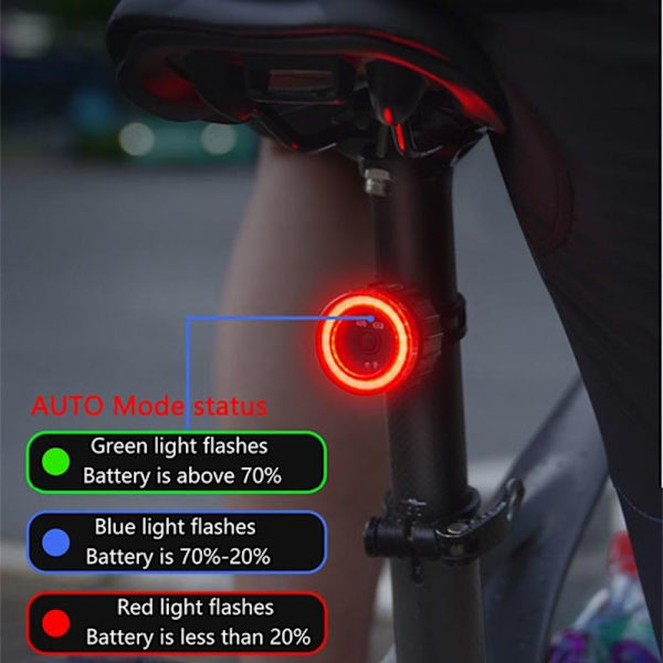 Sykkel Smart Auto Bremsesensorlys Sykkelbaklys