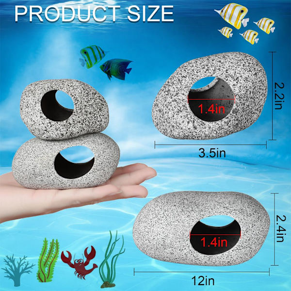 2PCS Aquarium Cave Decorations Hidden Cavern Fish Tank