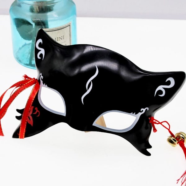 Cosplay Masker Anime Face Cover SVART black