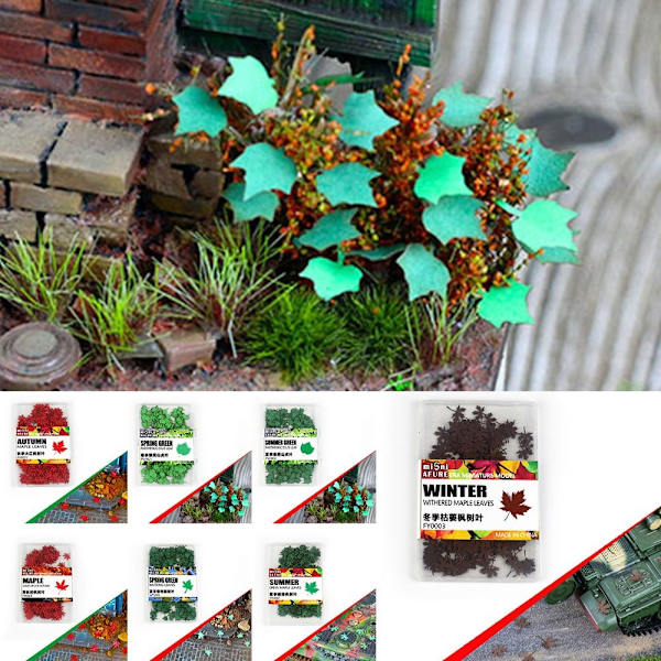 1 Box Simulering Mini Blade Miniature Static Leaf 5 5 5