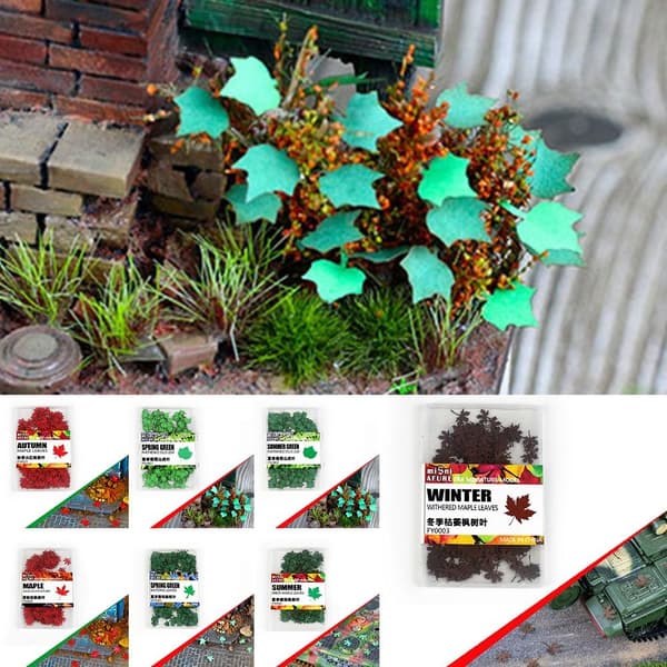 1 Box Simulering Mini Leaves Miniature Static Leaf 3 3 3