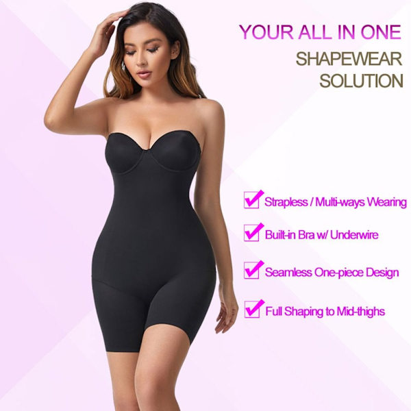 Body Shapewear Slimming Underkläder VIT L white L