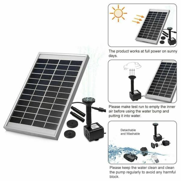 Solar Vannpumpe Solar Panel Powered Water Fountain Pool