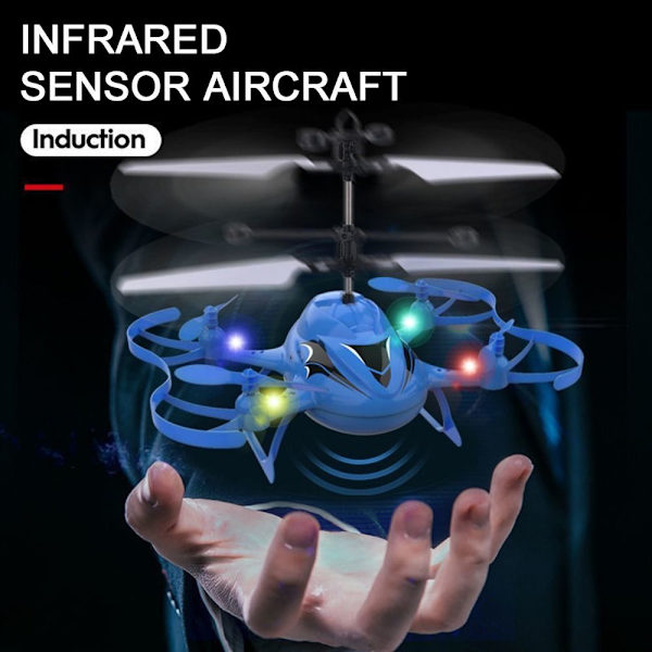 Infraröd sensor Flygplan Induktionsleksak BLÅ FJÄRRKONTROLL blue Remote Control-Remote Control