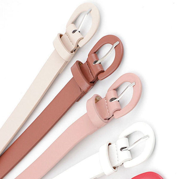 Læderbælte Hesteskospænde linning PINK pink