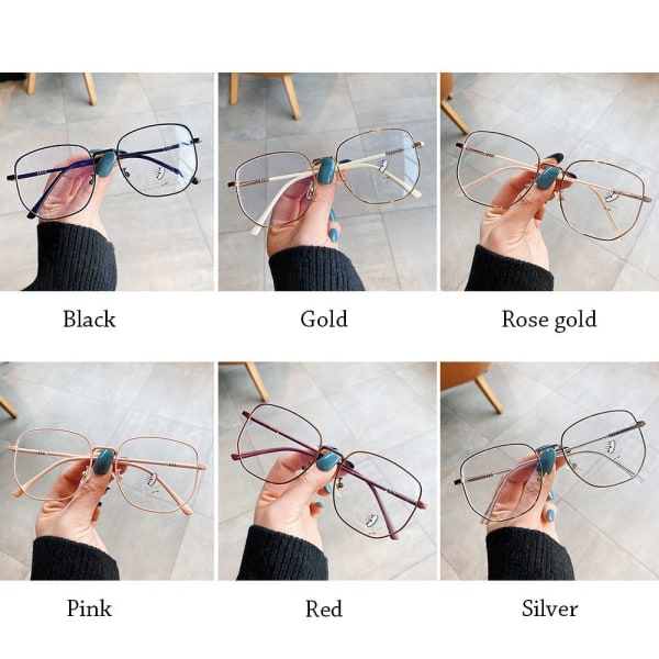 Anti-Blue Light Glasses Oversized Glasögon GULD Gold