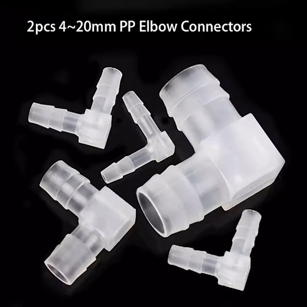 2 stk PP Albueforbindelser Akvarium Tank Fittings 6,4MM LIGE 6.4mmStraight