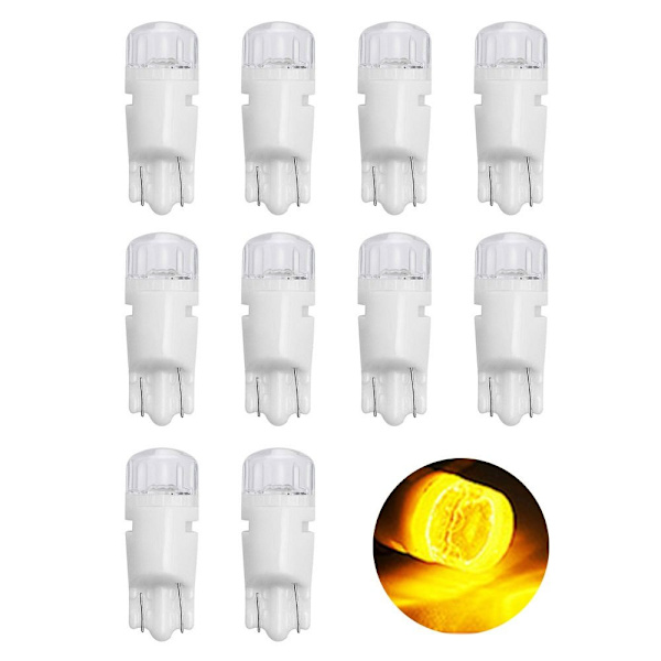 10stk LED Dashboard Lys Bil Instrument Pære GUL yellow