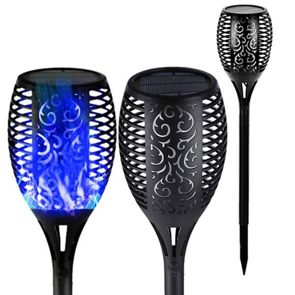 Solar Lampa Flame Light BLÅT blue
