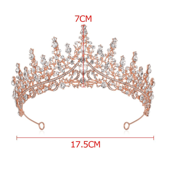 Legering Crown Wedding Tiara Crystal Rhinestone Crown ROSA Pink