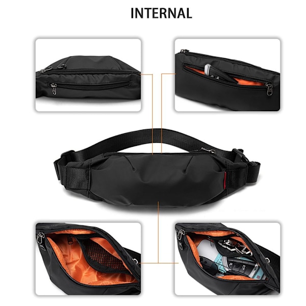 Män Fanny Pack Midjeväska Pack Bröstpaket
