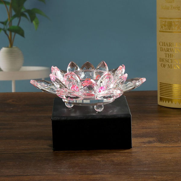 Kristall Lotus Flower Figurine Lotus Flower Ornament GUL yellow