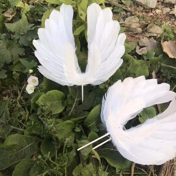 5 Stk Angel Wing Feather Cake Topper SORT SORT black