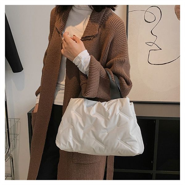 Skuldertaske Quiltede Tote Tasker HVID white