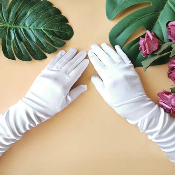 Hääkäsineet Prinsessahanskat WHITE M White M