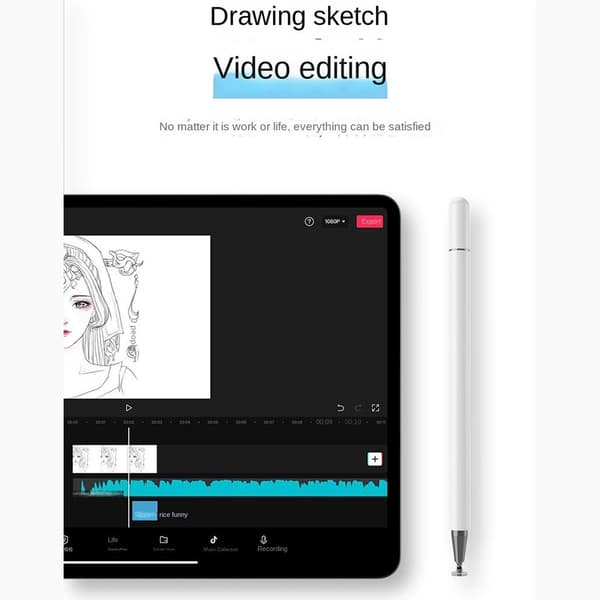 1 STK Disc Kapasitiv Penn Touch Screen Pen SORT SORT Black