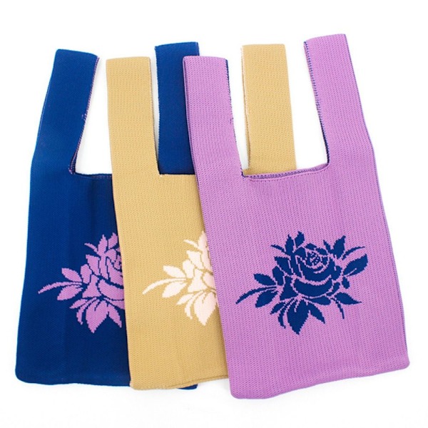 Axelväska Stickad Handväska LILA purple